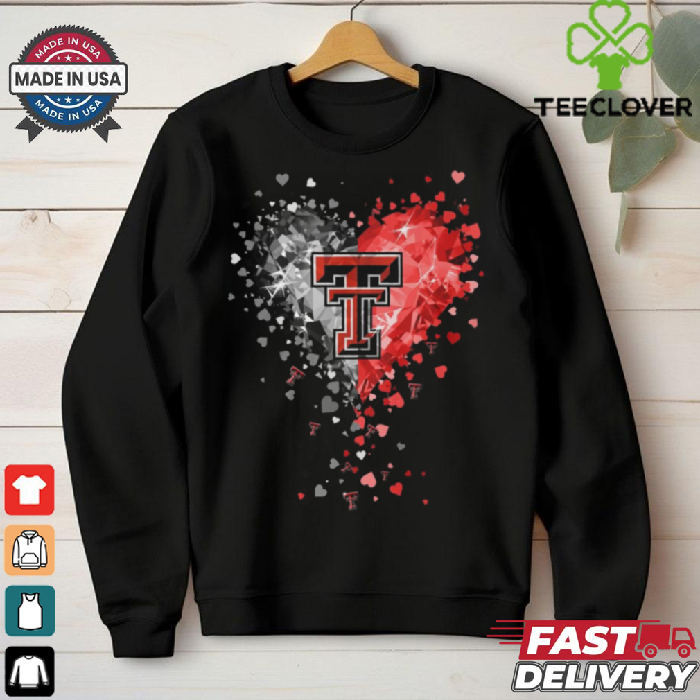 Texas Tech Red Raiders Crystal Heart Shirt Texas Tech Red Raiders Crystal Heart Shirt