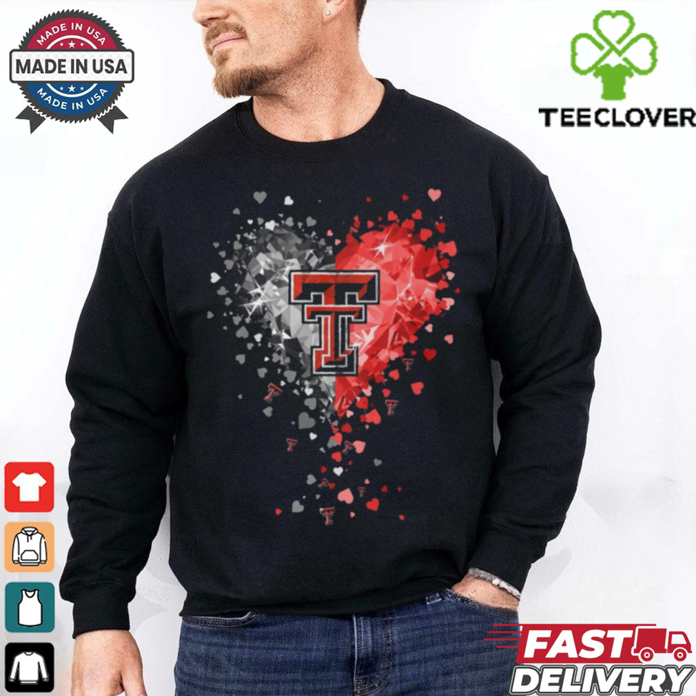 Texas Tech Red Raiders Crystal Heart Shirt Texas Tech Red Raiders Crystal Heart Shirt