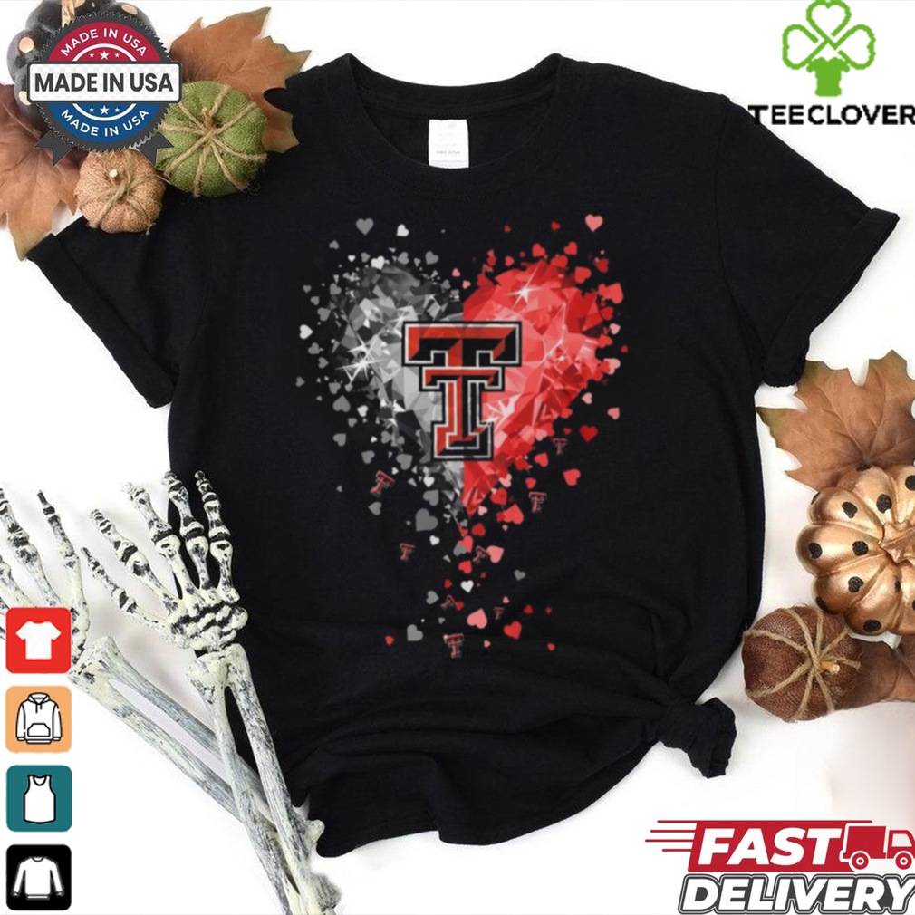 Texas Tech Red Raiders Crystal Heart Shirt Texas Tech Red Raiders Crystal Heart Shirt