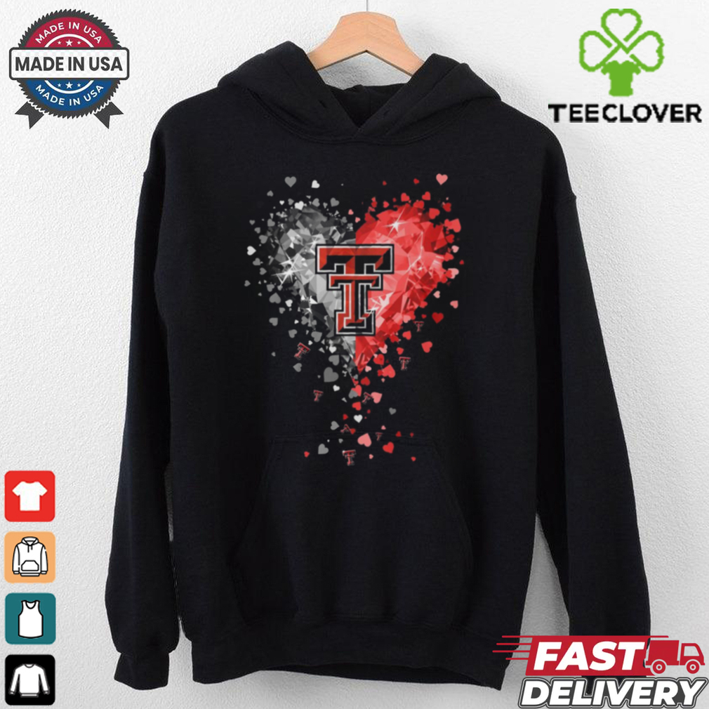 Texas Tech Red Raiders Crystal Heart Shirt Texas Tech Red Raiders Crystal Heart Shirt