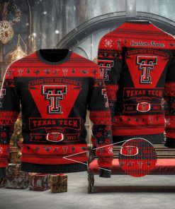 Texas Tech Red Raiders Football Team Logo Personalized Ugly Christmas Sweater Christmas Gift For Big Fans