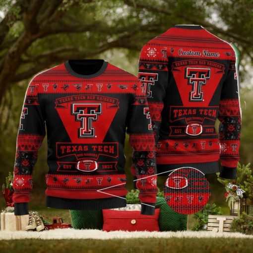 Texas Tech Red Raiders Football Team Logo Personalized Ugly Christmas Sweater Christmas Gift For Big Fans