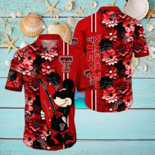 Texas Tech Red Raiders Hawaiian Shirt Mickey Love Surfing Trending Summer Gift