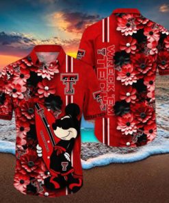 Texas Tech Red Raiders Hawaiian Shirt Mickey Love Surfing Trending Summer Gift