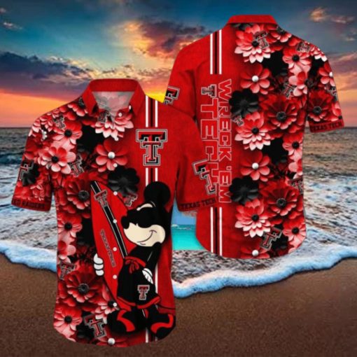 Texas Tech Red Raiders Hawaiian Shirt Mickey Love Surfing Trending Summer Gift