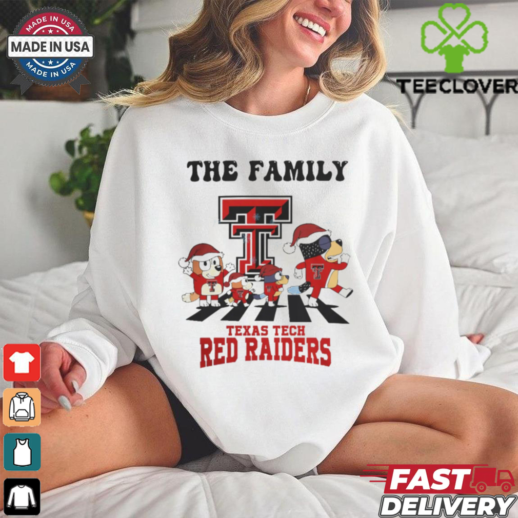 Texas Tech Red Raiders X Family Bluey Merry Christmas 2024 Shirt Texas Tech Red Raiders X Family Bluey Merry Christmas 2024 Shirt