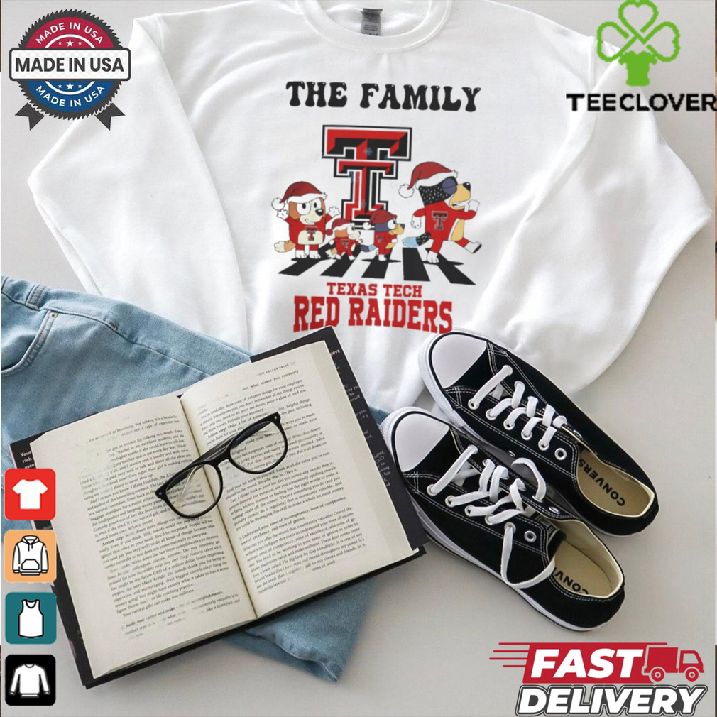 Texas Tech Red Raiders X Family Bluey Merry Christmas 2024 Shirt Texas Tech Red Raiders X Family Bluey Merry Christmas 2024 Shirt