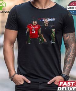 Texas Tech quarterback Patrick Mahomes II and head coach Kliff Kingsbury walk off the field after a 54 35 win against Baylor t shirt