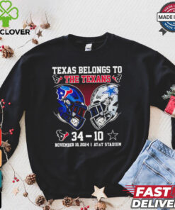 Texas belongs to the Texans November 18 2024 Texans vs Cowboys score Christmas shirt