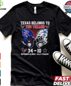 Texas belongs to the Texans November 18 2024 Texans vs Cowboys score Christmas shirt