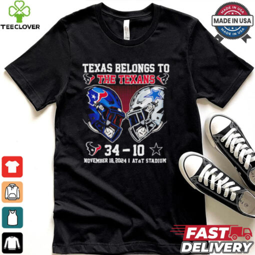 Texas belongs to the Texans November 18 2024 Texans vs Cowboys score Christmas shirt