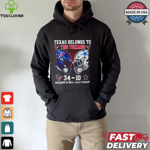 Texas belongs to the Texans November 18 2024 Texans vs Cowboys score Christmas shirt