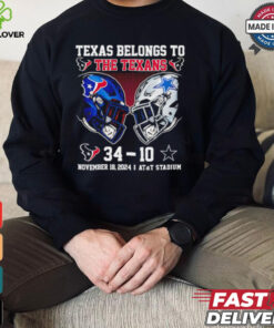 Texas belongs to the Texans November 18 2024 Texans vs Cowboys score Christmas shirt