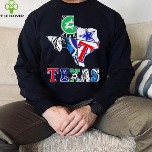 Texas city 4 team sports logo map hoodie, sweater, longsleeve, shirt v-neck, t-shirt