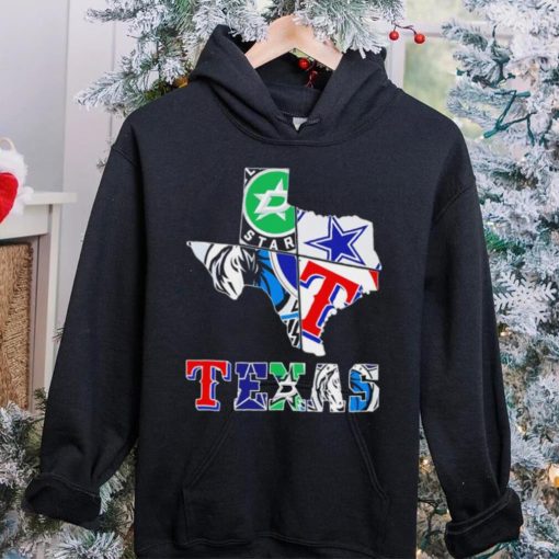 Texas city 4 team sports logo map hoodie, sweater, longsleeve, shirt v-neck, t-shirt