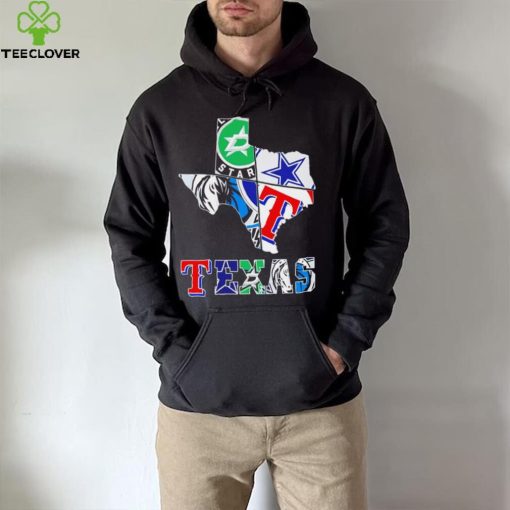 Texas city 4 team sports logo map hoodie, sweater, longsleeve, shirt v-neck, t-shirt