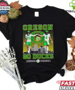 Tez Johnson vs Dillon Gabriel Oregon Ducks go Ducks city skyline shirt