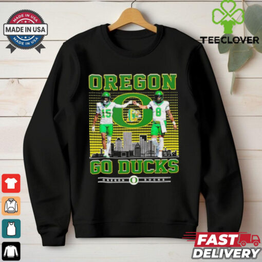 Tez Johnson vs Dillon Gabriel Oregon Ducks go Ducks city skyline shirt