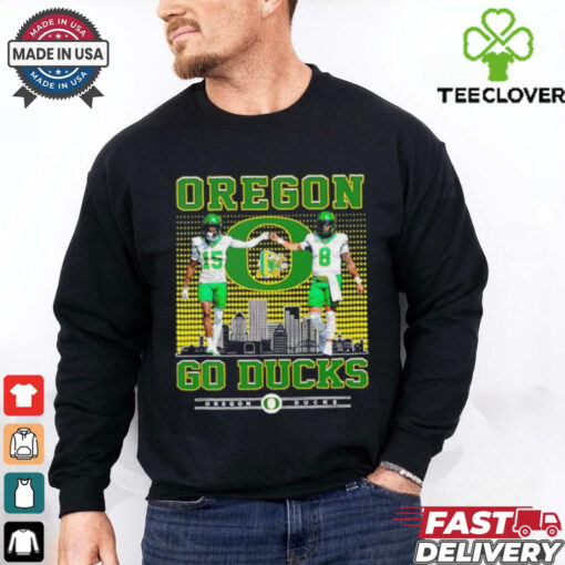 Tez Johnson vs Dillon Gabriel Oregon Ducks go Ducks city skyline shirt