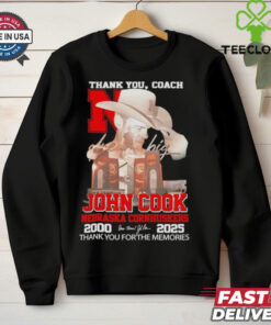 Thank You Coach John Cook Nebraska Cornhuskers 2000 2025 thank you for the memories signature shirt