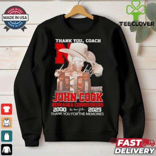 Thank You Coach John Cook Nebraska Cornhuskers 2000 2025 thank you for the memories signature shirt