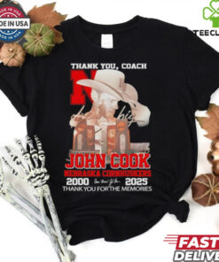 Thank You Coach John Cook Nebraska Cornhuskers 2000 2025 thank you for the memories signature shirt