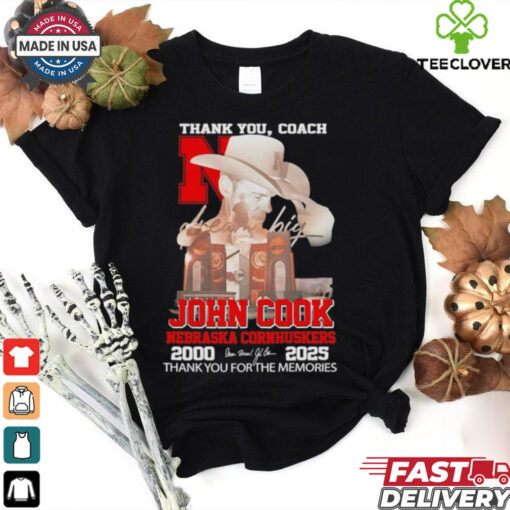 Thank You Coach John Cook Nebraska Cornhuskers 2000 2025 thank you for the memories signature shirt