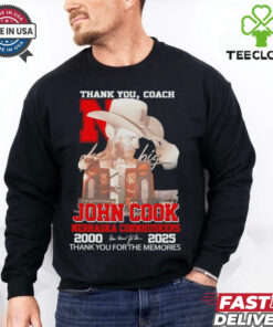 Thank You Coach John Cook Nebraska Cornhuskers 2000 2025 thank you for the memories signature shirt