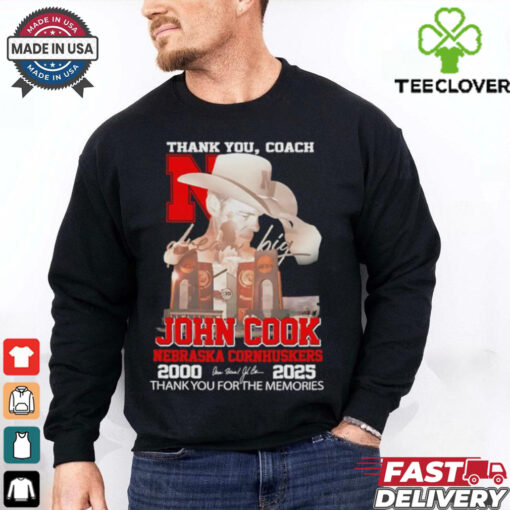 Thank You Coach John Cook Nebraska Cornhuskers 2000 2025 thank you for the memories signature shirt