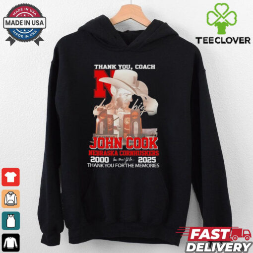 Thank You Coach John Cook Nebraska Cornhuskers 2000 2025 thank you for the memories signature shirt