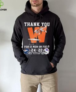 Thank You For 12 Men On Field Denver Broncos Beat Buffalo Bills 24 22 Shirt