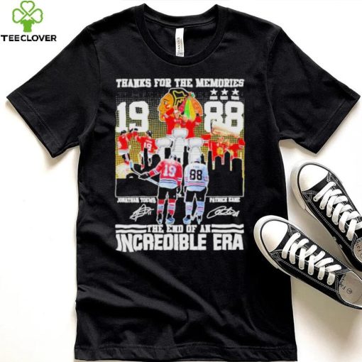 Thank You For Memories 19 Jonathan Toews And 88 Patrick Kane The End Of An Incredible Era Shirt