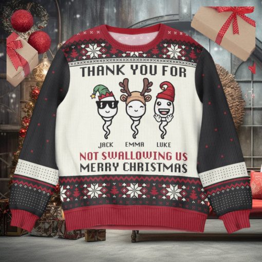 Thank You For Not Swallowing Us   Personalized Ugly Sweater