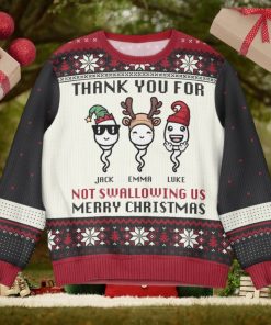 Thank You For Not Swallowing Us   Personalized Ugly Sweater