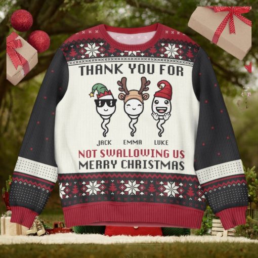 Thank You For Not Swallowing Us   Personalized Ugly Sweater