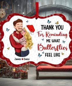 Thank You For Reminding Me, Couple Gift, Personalized Acrylic Ornament, Couple Hugging Ornament, Christmas Gift