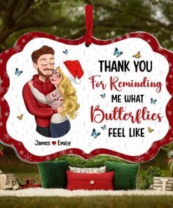 Thank You For Reminding Me, Couple Gift, Personalized Acrylic Ornament, Couple Hugging Ornament, Christmas Gift