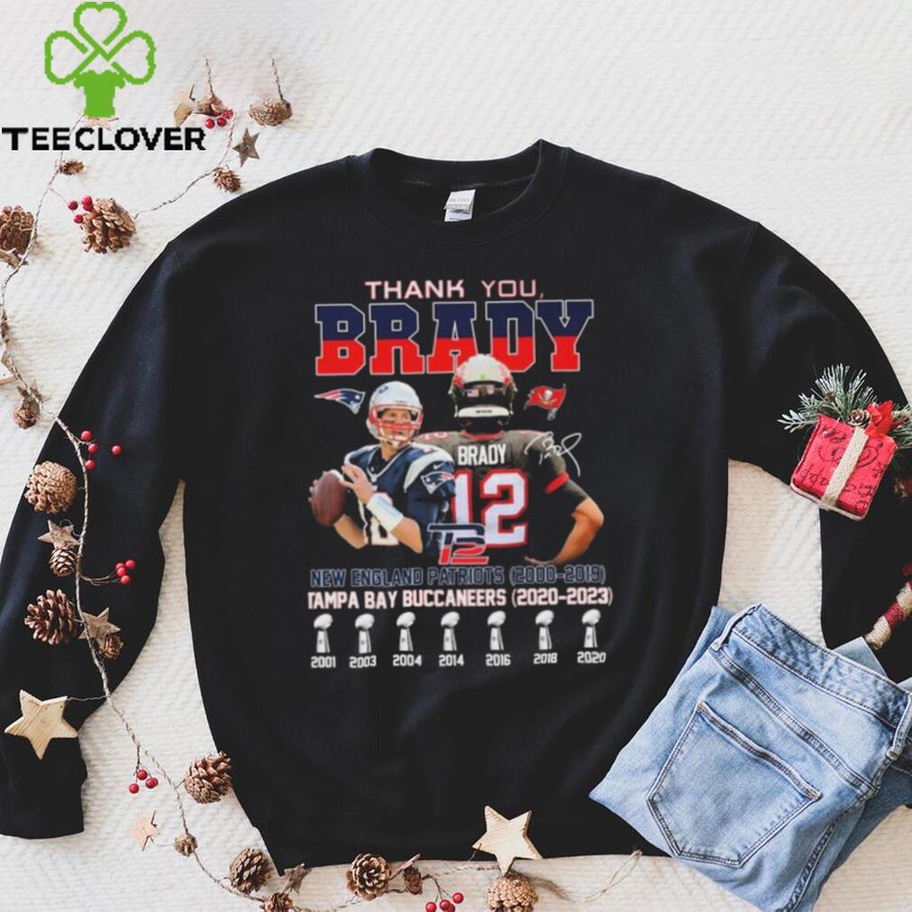 Thank You Tom Brady New England Patriots 2000 2019 And Tampa Bay Buccaneers  2020 2023 Signatures Shirt - Limotees