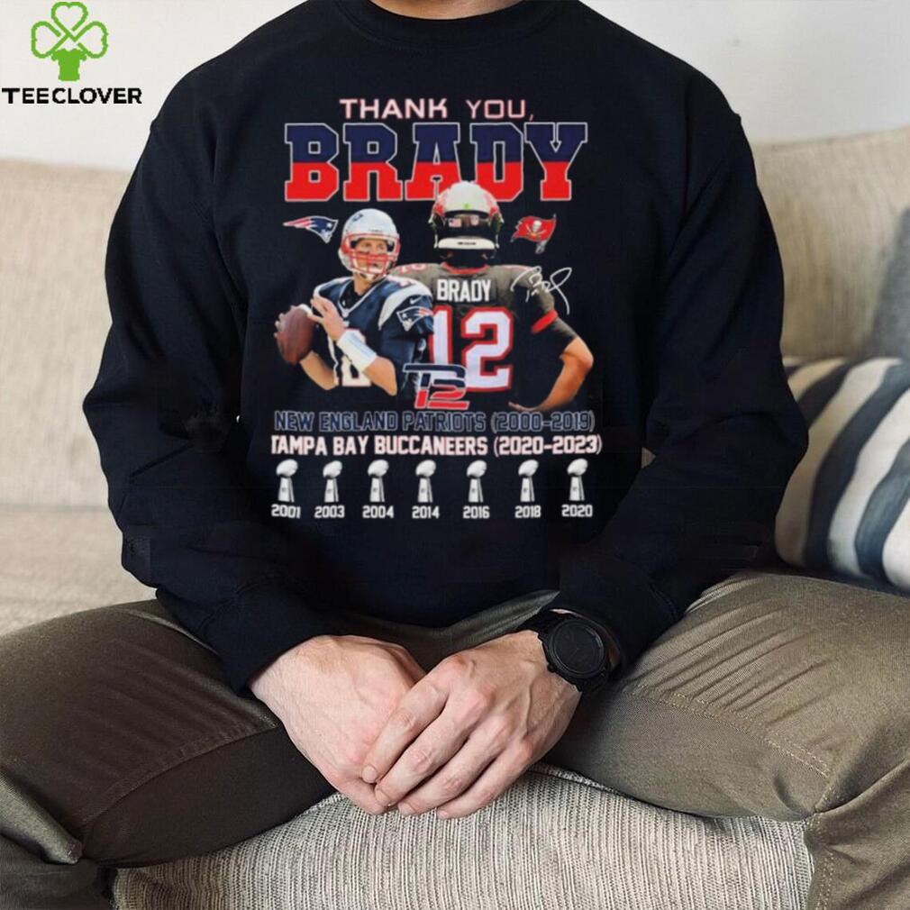 12 tom brady new england patriots 2000 2019 tampa bay buccaneers 2020  present thank you for the memories 2022 Shirt - Tiniven