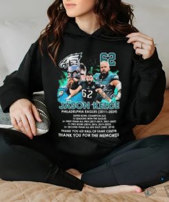 Thank you 62 Jason Kelce Philadelphia Eagles 2011 2024 Thank You For The Memories Signature Shirt