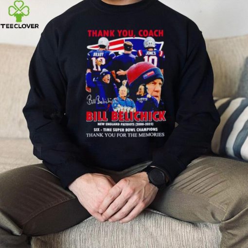 Thank you Coach Bill Belichick New England Patriots 2000 2023 thank you for the memories hoodie, sweater, longsleeve, shirt v-neck, t-shirt