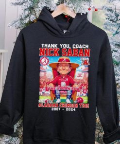 Thank you Coach Nick Saban 17 seasons The Saban Era Roll Tide Alabama Crimson Tide 2007 2024 hoodie, sweater, longsleeve, shirt v-neck, t-shirt