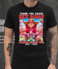 Thank you Coach Nick Saban 17 seasons The Saban Era Roll Tide Alabama Crimson Tide 2007 2024 hoodie, sweater, longsleeve, shirt v-neck, t-shirt