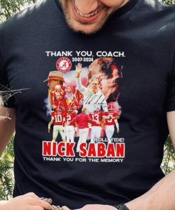 Thank you coach 2007 2024 Nick Saban thank you for the memory signature hoodie, sweater, longsleeve, shirt v-neck, t-shirt