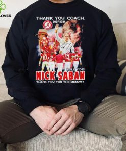 Thank you coach 2007 2024 Nick Saban thank you for the memory signature hoodie, sweater, longsleeve, shirt v-neck, t-shirt