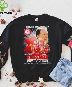 Thank you coach Nick Saban roll tide 2007 2024 thank you for the memories signature hoodie, sweater, longsleeve, shirt v-neck, t-shirt