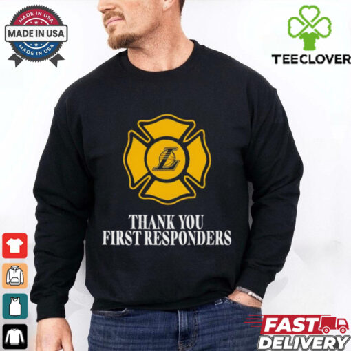 Thank you first responders Los Angeles Lakers basketball shirt