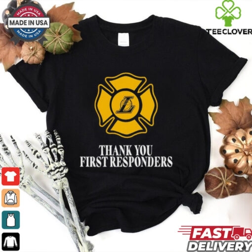 Thank you first responders Los Angeles Lakers basketball shirt