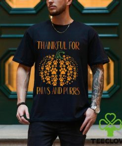 Thankful For Paws And Purrs Thanksgiving Cat Classic T Shirt