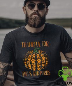 Thankful For Paws And Purrs Thanksgiving Cat Classic T Shirt